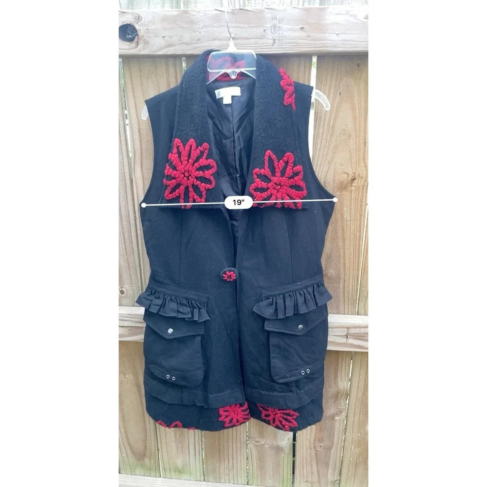 Boo Radley Wool Blend Vest Artsy Lagenlook Longline Pockets Size XL